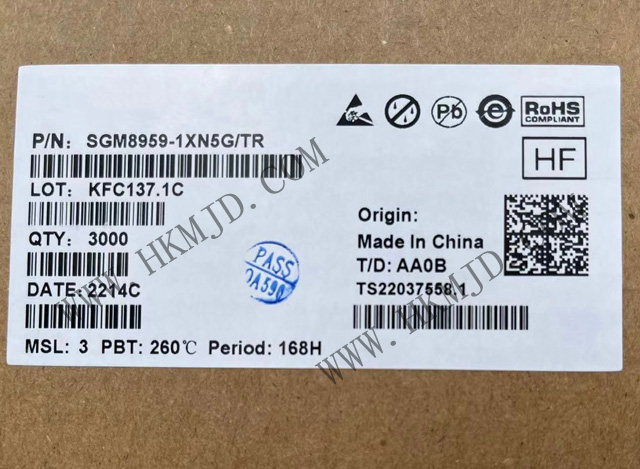 出售SGM8959-1XN5G 單 SGM8959-1 低VOS、低噪聲、高精度零漂移運算放大器