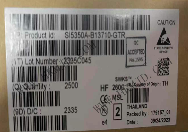 時鐘發(fā)生器 SI5350A-B13710-GTR 生成任意頻率的時鐘信號，覆蓋廣泛的應用需求