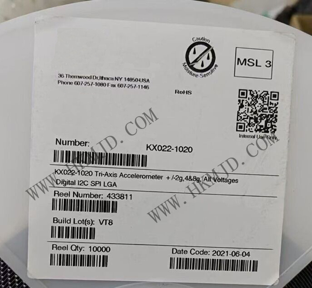 運(yùn)動(dòng)傳感器_KX022-1020_加速計(jì) X，Y，Z 軸 ±2g，4g，8g 0.39Hz ~ 800Hz 12-LGA