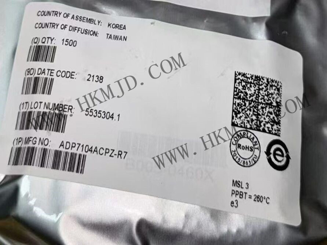 ADI推出穩(wěn)壓器 ADP7104ACPZ 一款CMOS、低壓差穩(wěn)壓器 500mA HV LDO 1.8V