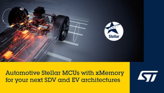 意法半導體推出內(nèi)置xMemory的Stellar車規(guī)級微控制器，確保滿足下一代汽車的未來需求