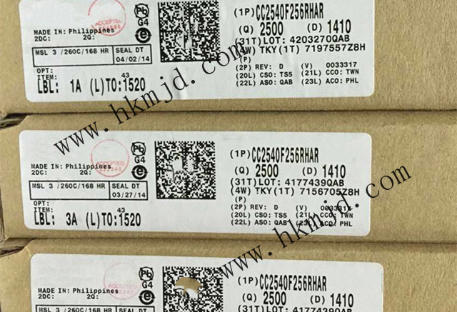 配備256kB 閃存，8kB SRAM【CC2540F256RHAR】——帶 USB 的低功耗 Bluetooth?無(wú)線MCU
