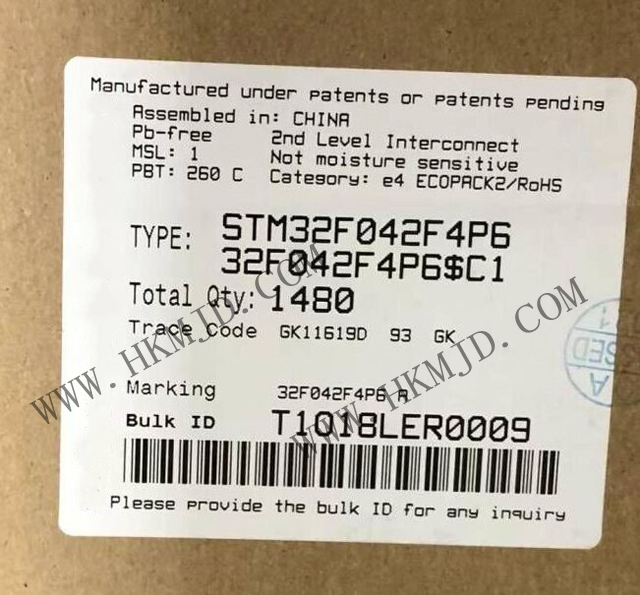 供應(yīng) ST STM32F042F4P6 高性能主流 ARM Cortex-M0 32 位微控制器