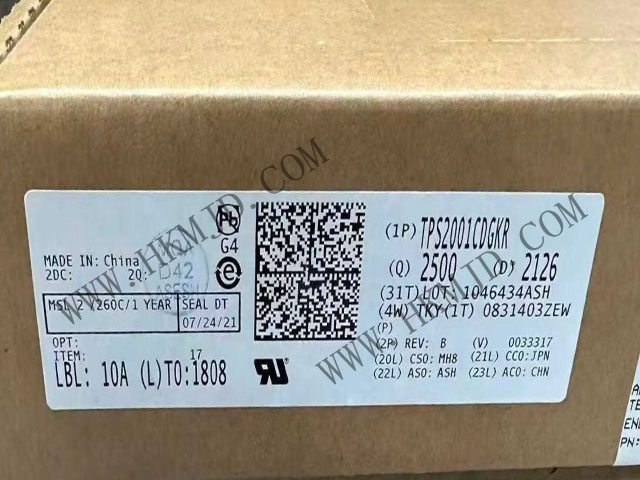 【限流配電開關(guān)】TPS2001CDGKR 2A 負(fù)載、4.5-5.5V、72mΩ USB 電源開關(guān)